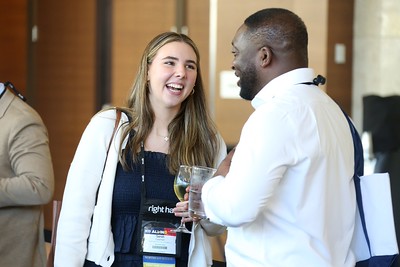 2 people talking, laughing